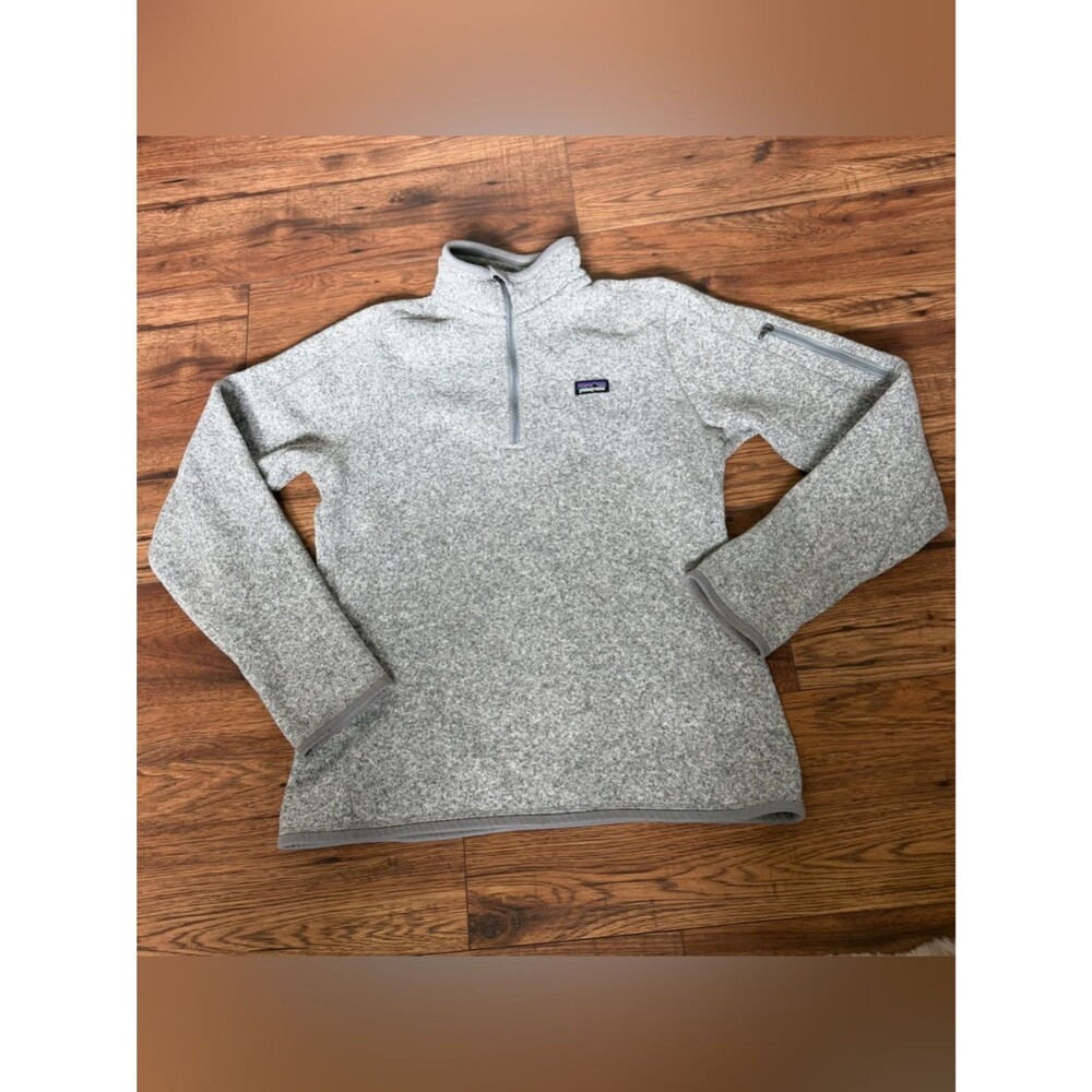 Patagonia Better Sweater Quarter-Zip Heathered Light Gray Fleece Jacket Womens M